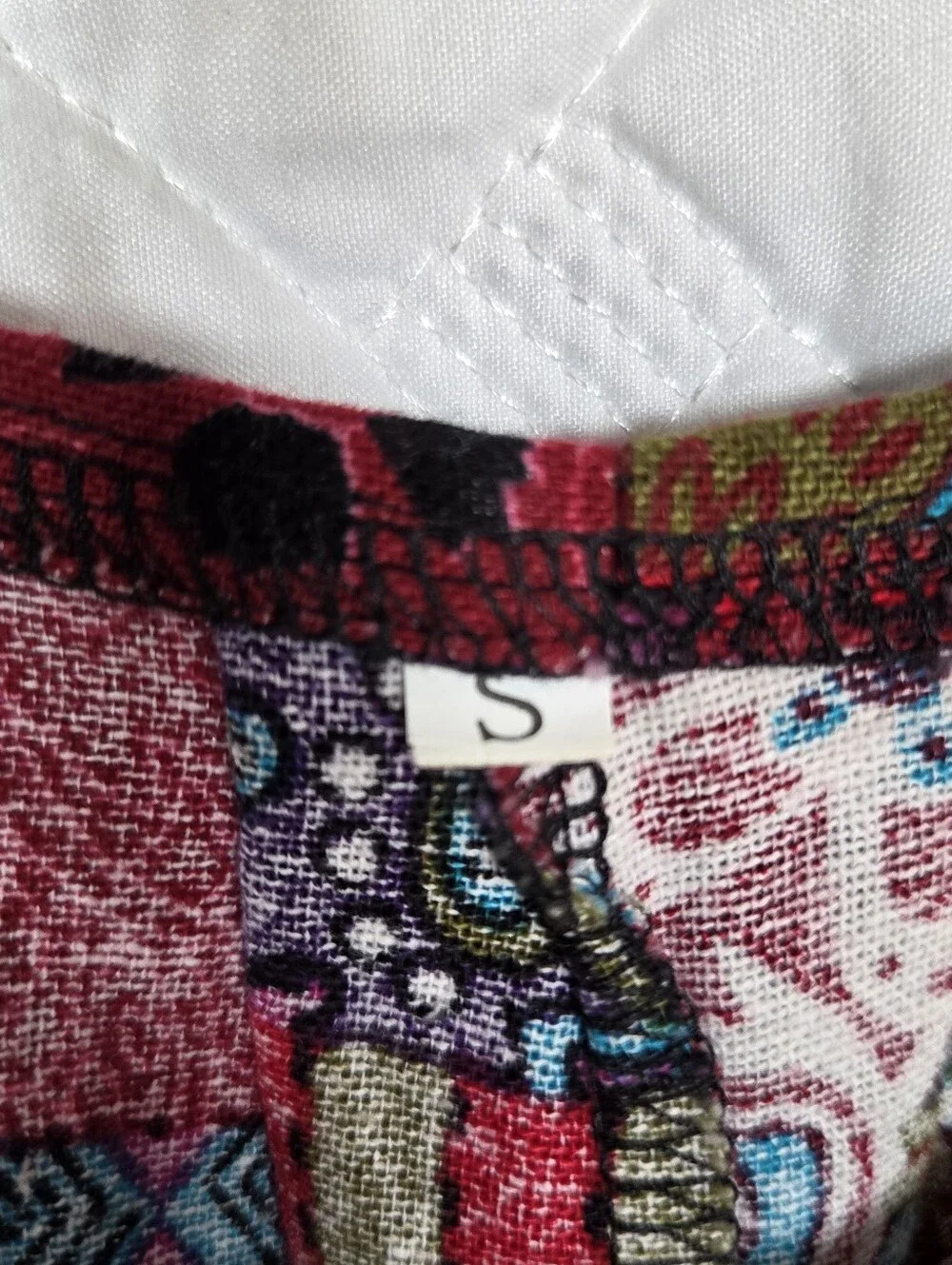 Colorful Patchwork Boho Overalls Jumpsuit Size Small 65% Cotton Festival Hippie
